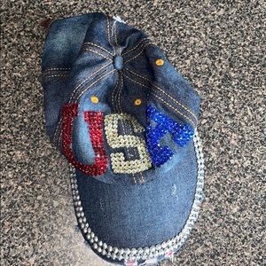 Cute denim bling hat